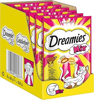 Dreamies Mix Katzensnacks mit Rind & Käse – Außen knusprig & innen cremig – 6 x 60g product image