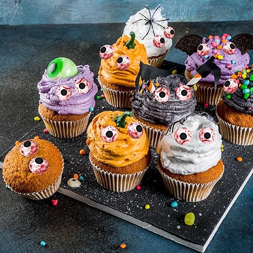 Miniatura 3 de Ojos rojos sangrientos de caramelo de Halloween de 4.6 onzas, ojos comestibles para decorar, decoración de cupcakes, galletas, postres, decoraciones