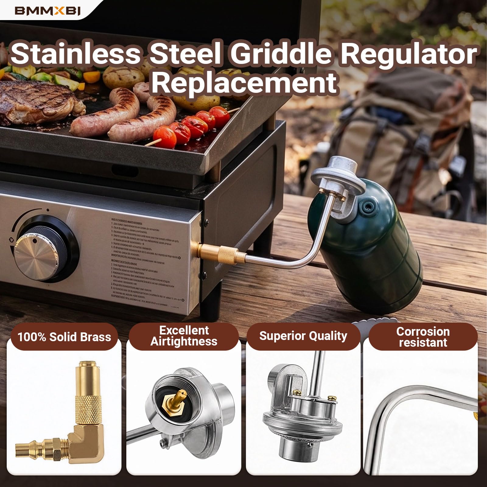 Regulator grilla z wężem adaptera propanu 17/22 cala do grilla stołowego regulator gazu pasuje do CharBroil 19952085 Regulator propanu do Pit Boss 56 cm części grilla