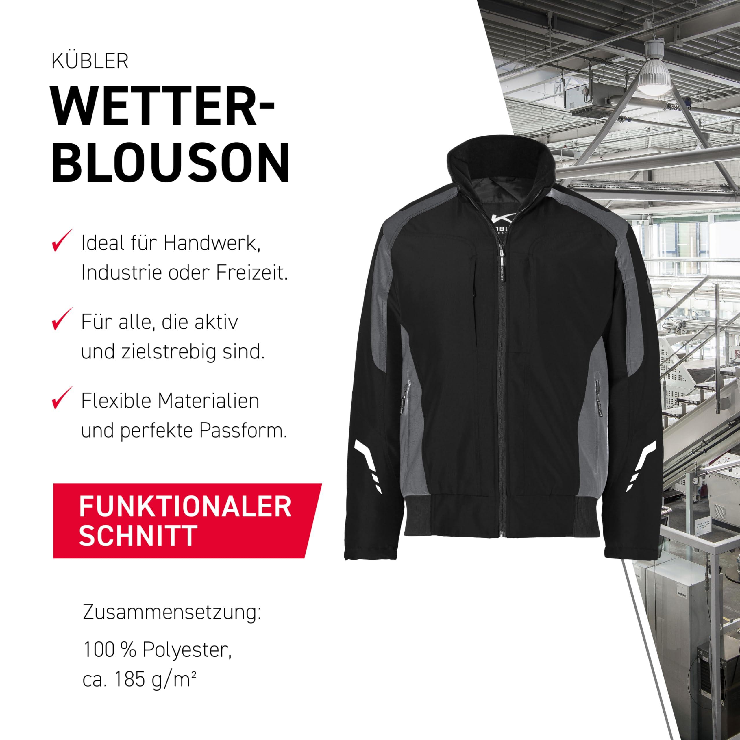 KÜBLER Workwear Unisex Jacke Classiq Organiq Größe 127.0 cm anthrazit (1er Pack)