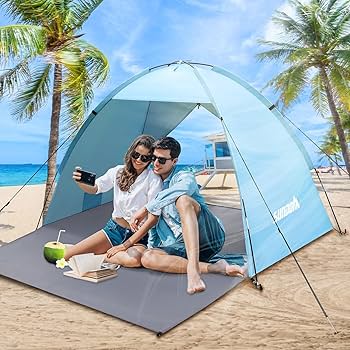 テント スカイブルー ビーチサンシェード 水遊び 日よけ