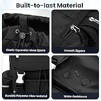 Vista 7 de Mochila para pañales con cambiador, funda para chupete y correas para cochecito (negro, 14L)