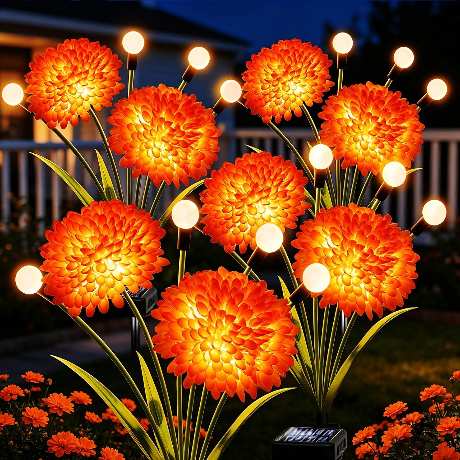 VOOKRY Solar Flowers Outdoor Waterproof, 8 Pack Garden Lights with Swaying Firefly Lights, Flower Light Garden Decor for Yard Patio Pathway Lawn Grave, Gardening Gifts for Women Mother's Day