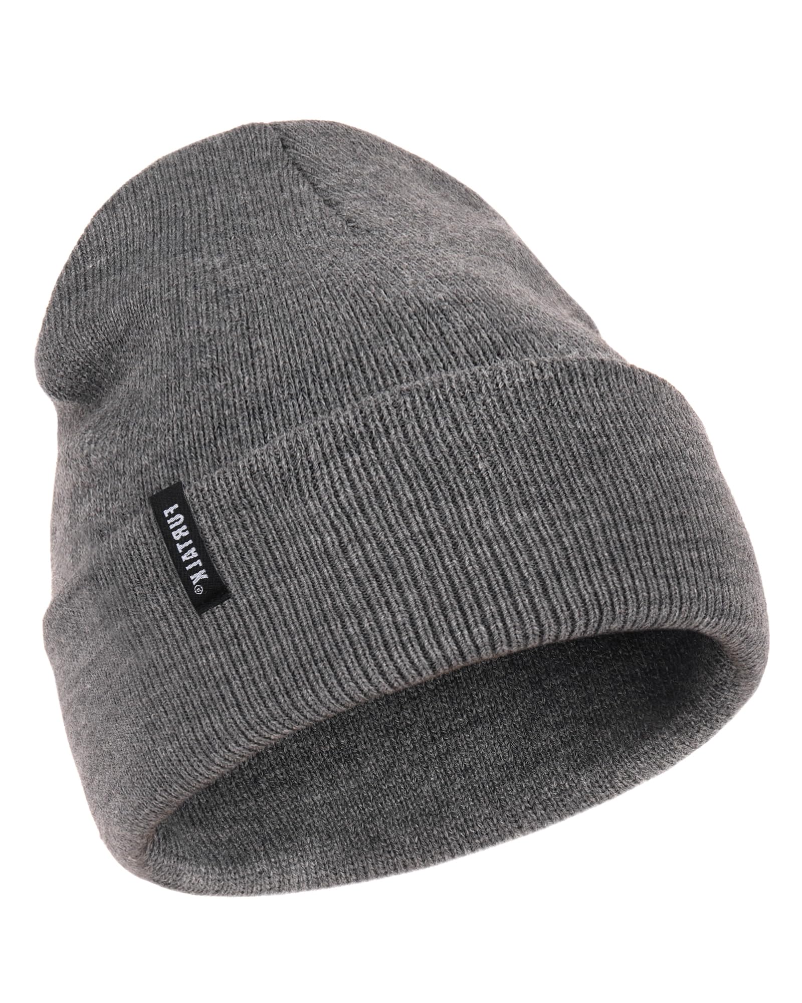Furtalk Unisex Dark Mixblack Beanie Hats For Women Men Acrylic Knit Cuffed Hat Soft Warm Slouch Ladies Skull Cap Winter Hats For Men Women