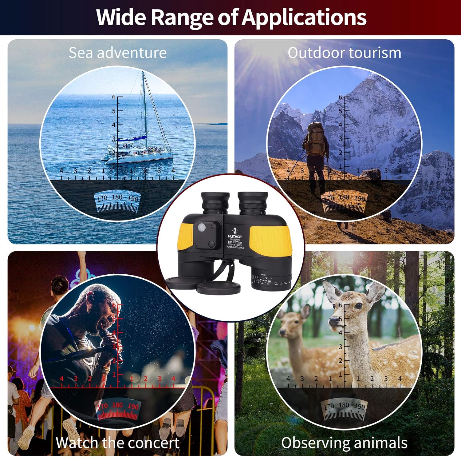 Exсluѕіvе Dіѕсоunt 50% Prісе Marine Binoculars for Adults 10x50 Waterproof with Rangefinder and Compass Military Binoculars for Birdwatching Boating(Yellow) TOP оƒƒERS Marine Binoculars for Adults 10x50 Waterproof with Rangefinder and Compass Military Binoculars for Birdwatching Boating(Yellow)