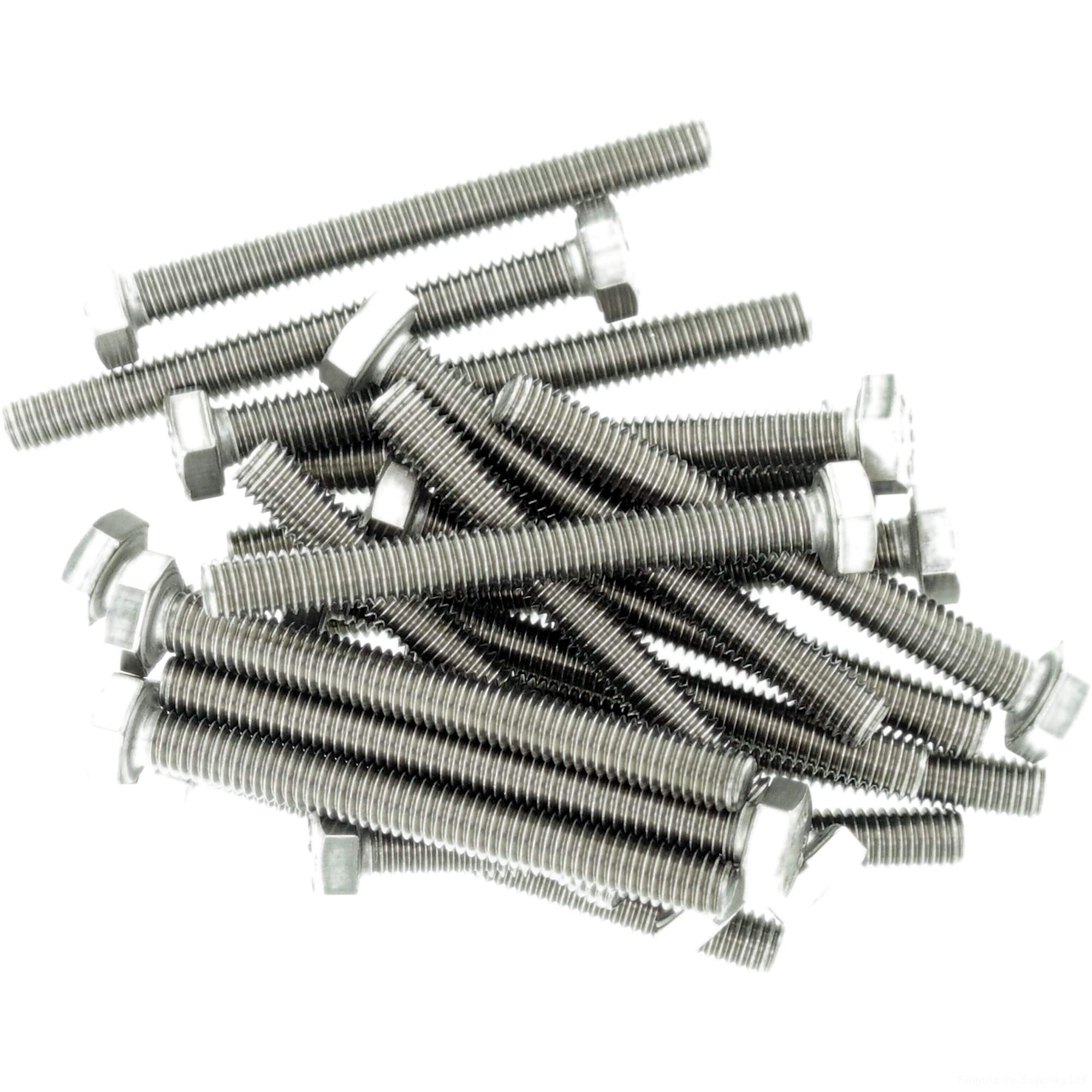 Singularity Supplies M3 (3Mm X 45Mm) Hex Bolt (Fully Threaded Setscrew) - Stainless Steel (A2) (Pack Of 20)