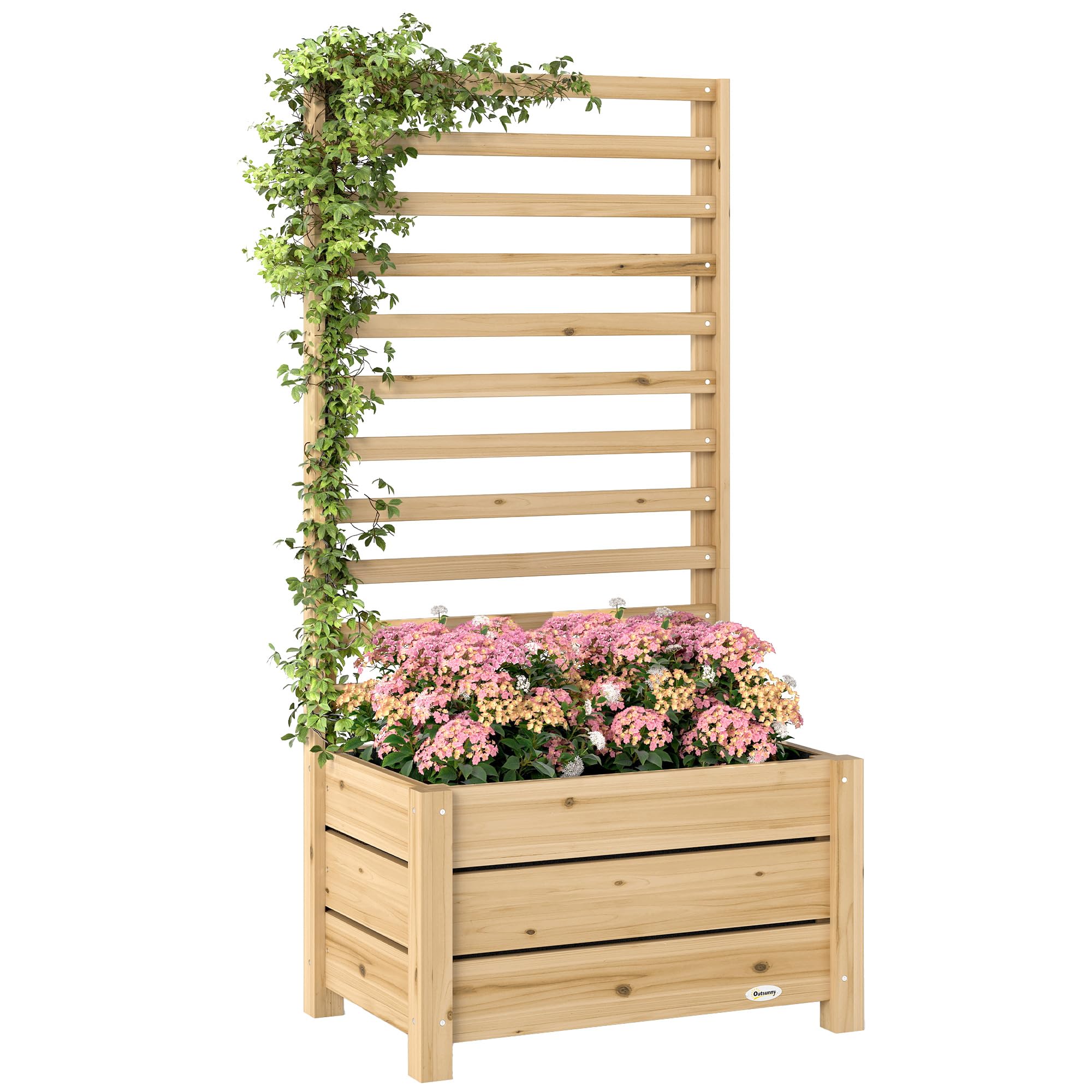 outsunny jardinière avec treillis