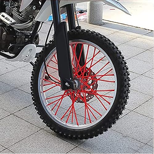 Miniatura 15 de 72 piezas universales de radios para motocicleta, motocross, coloridos, cubierta protectora para ruedas, para Yamaha Kawasaki Suzuki (naranja)