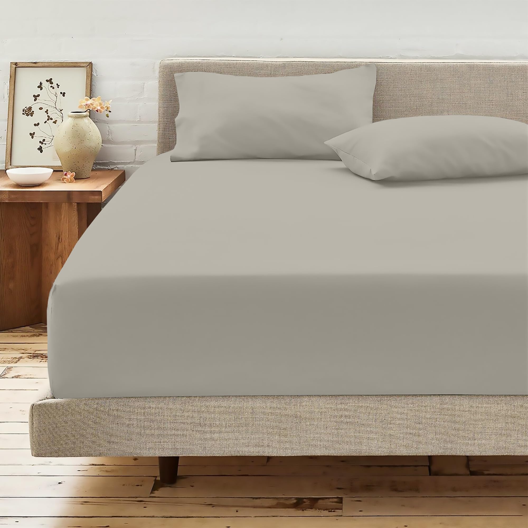 RELIANCE Bedding Luxury Super King Fitted Sheet, 100% Egyptian Cotton, 400 Thread Count, 40cm Extra Deep Pocket