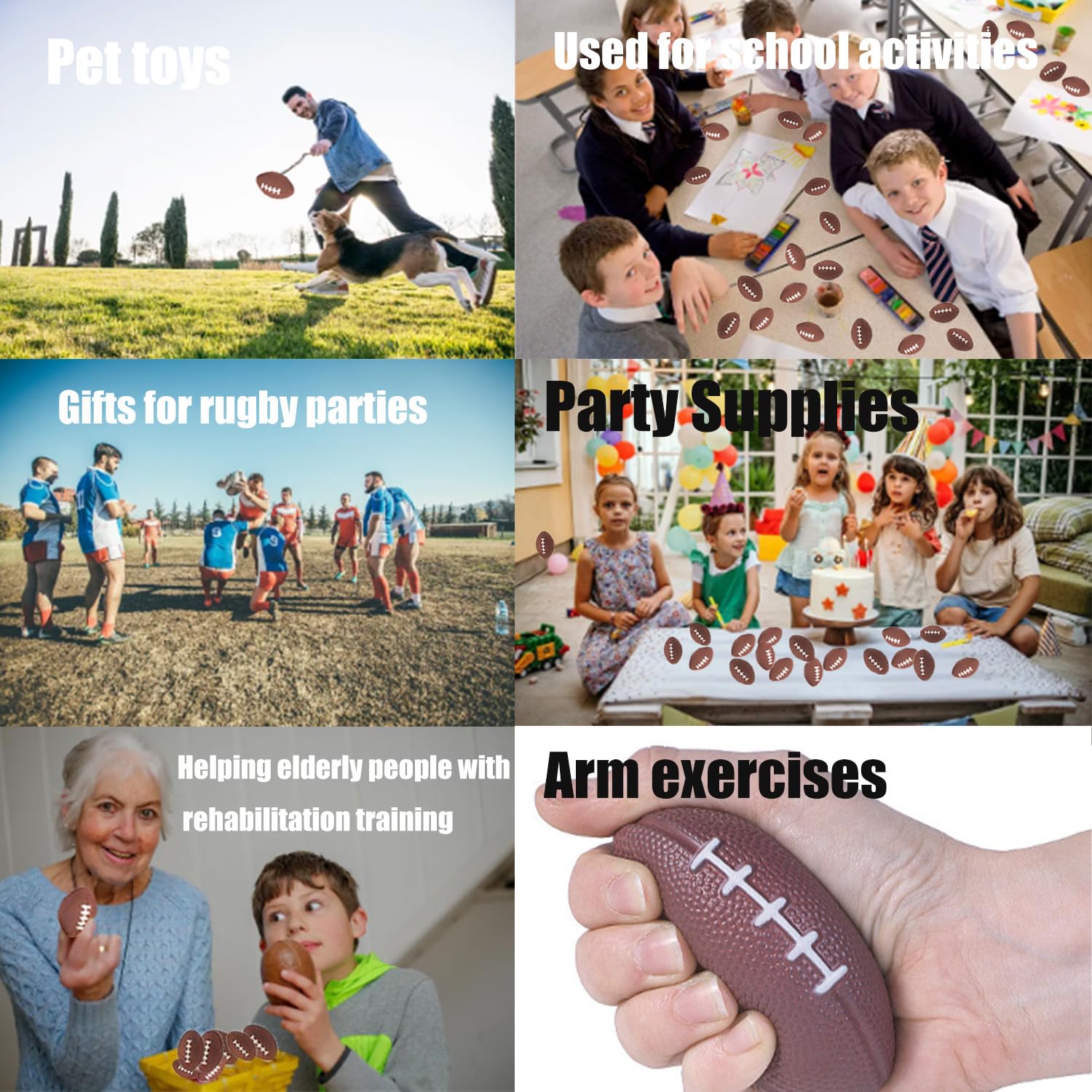 5-96 Pièces Petits Ballons de Rugby Ballons de Rugby Mini Football en Mousse Mini Balles Jeux Accessoires de Boule Décompression Miniature pour Enfants Et Adultes-5.5cm,Cadeaux pour les fêtes