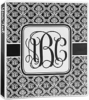Vista 1 de Carpeta personalizada de 3 anillas de damasco con monograma - 1 pulgada