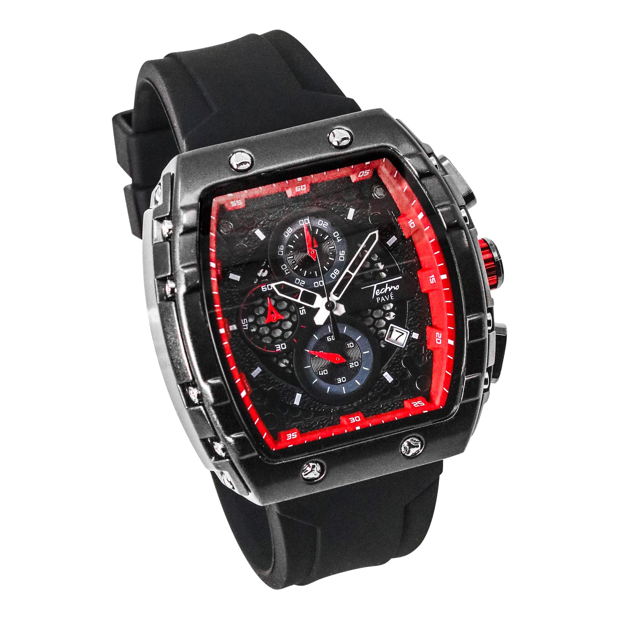 Orologio analogico da uomo, cassa cilindrica, quadrante multifunzione, movimento al quarzo di precisione, cinturino in silicone di alta qualità