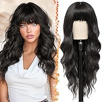 Vista 41 de BARSDAR Peluca rubia corta ondulada con flequillo, pelucas cortas onduladas de 14 pulgadas para mujer, pelucas sintéticas suaves hasta el hombro