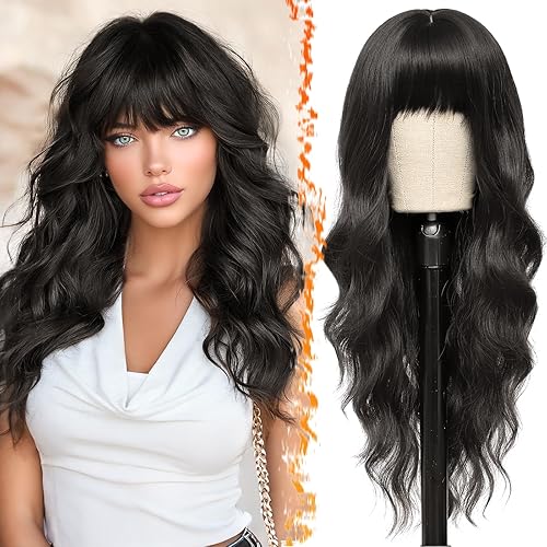 Miniatura 41 de BARSDAR Peluca rubia corta ondulada con flequillo, pelucas cortas onduladas de 14 pulgadas para mujer, pelucas sintéticas suaves hasta el hombro