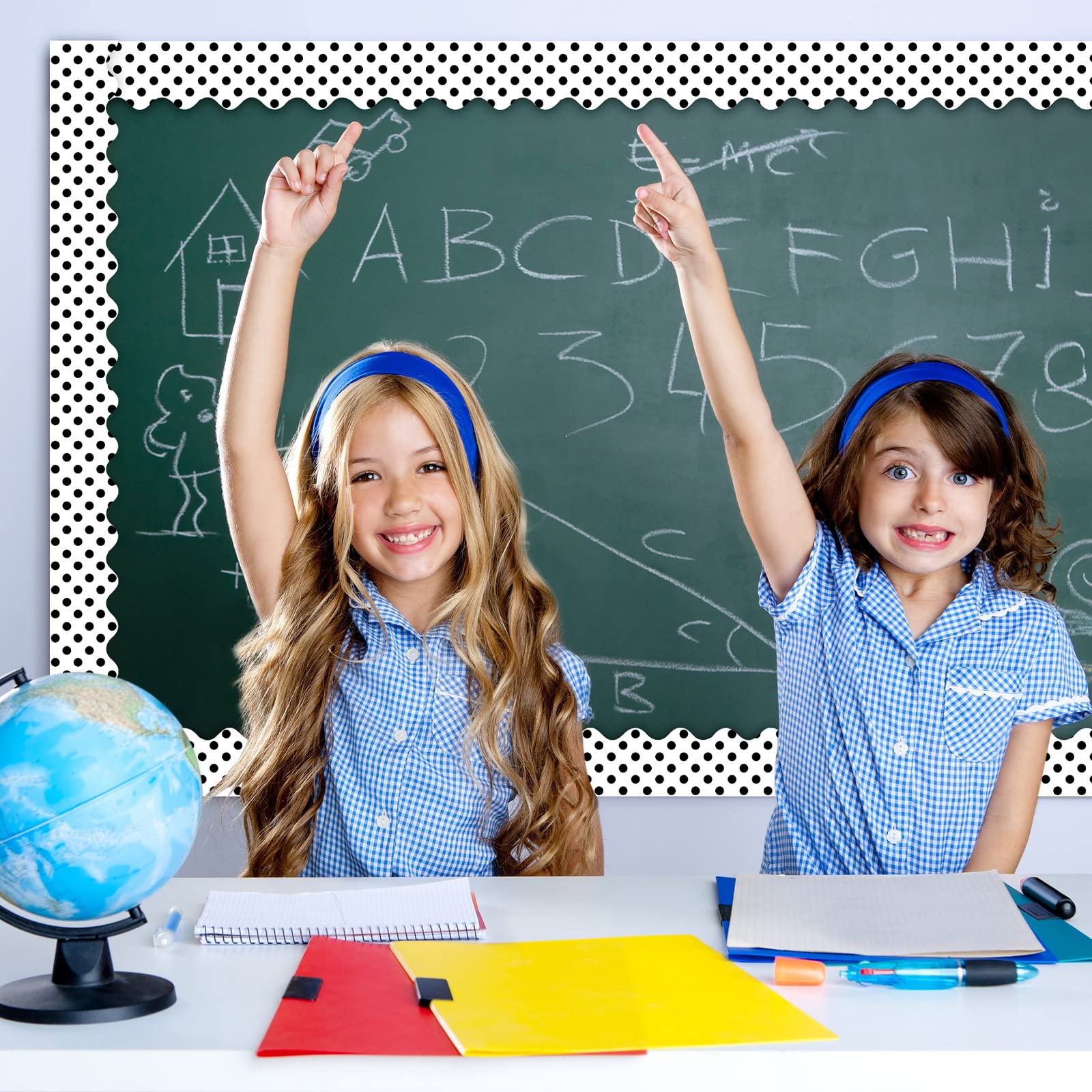 Bulletin Board Boarder Teacher Created Resources Paper Black Polka Dots ...