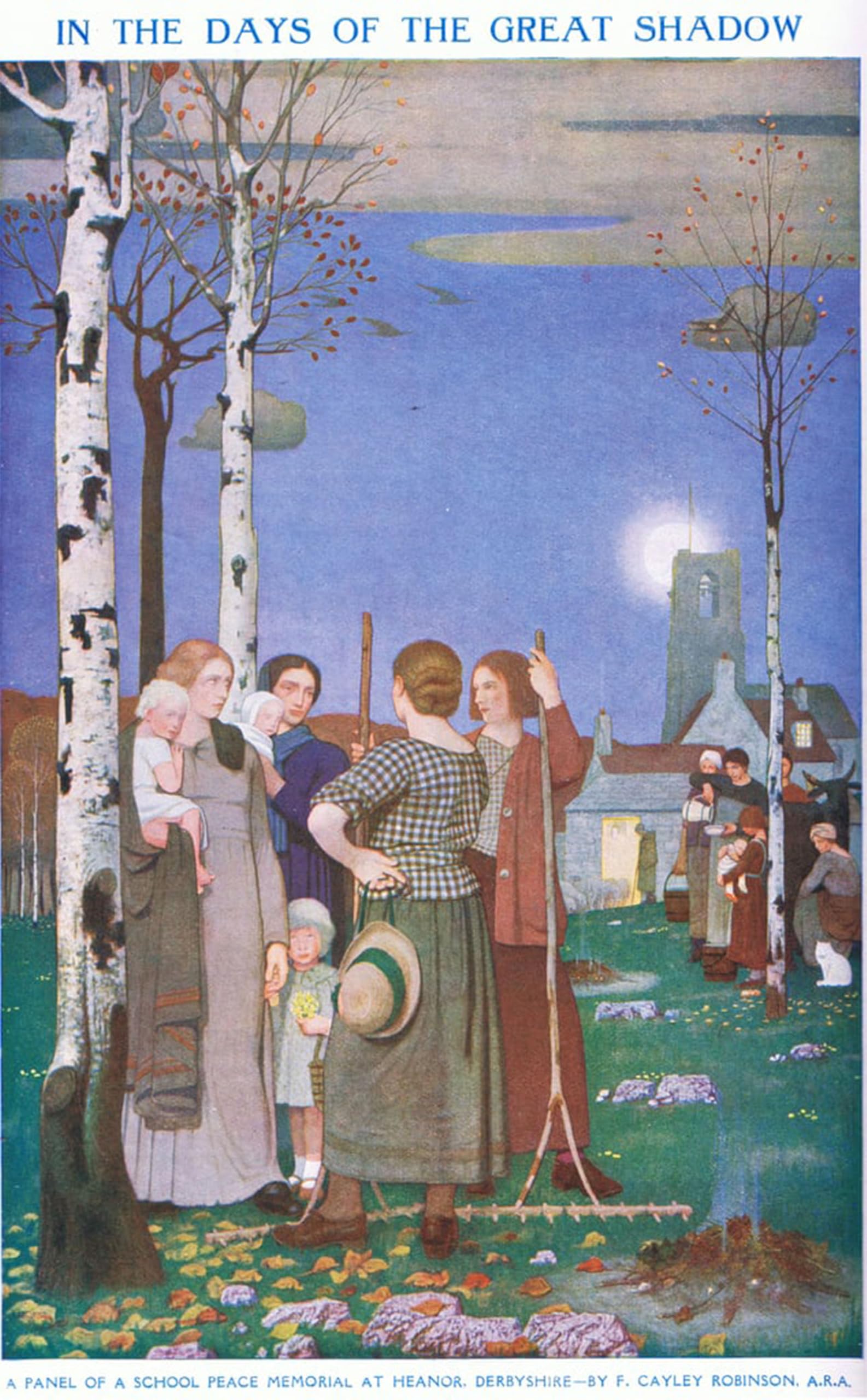 ARTXLXXBN Famous Prints Artwork Pictures Poster Painting Art in the Days of the Great Shadow by Frederick Cayley Robinson Artwork Landscape Pictures for Home Decor 60x90cm