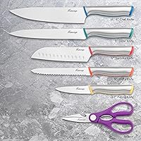 Vista 3 de Juego de cuchillos de cocina de 11 piezas de acero inoxidable de alto carbono, juegos de cuchillos de chef con 5 protectores de cuchilla, apto