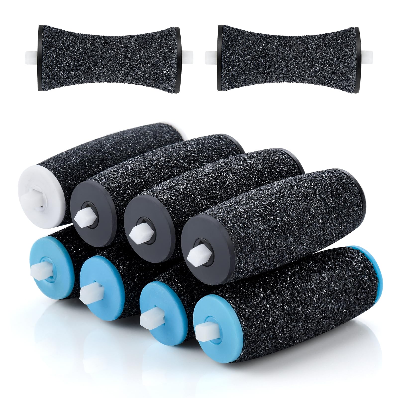AiQInu 10 Piezas Recambio Lima Pies Compatible con Scholl, 3 Tipos de Rugosidad Rodillo para Lima Electrica Pies Durezas, Set Pedicura Quita Callos y Durezas