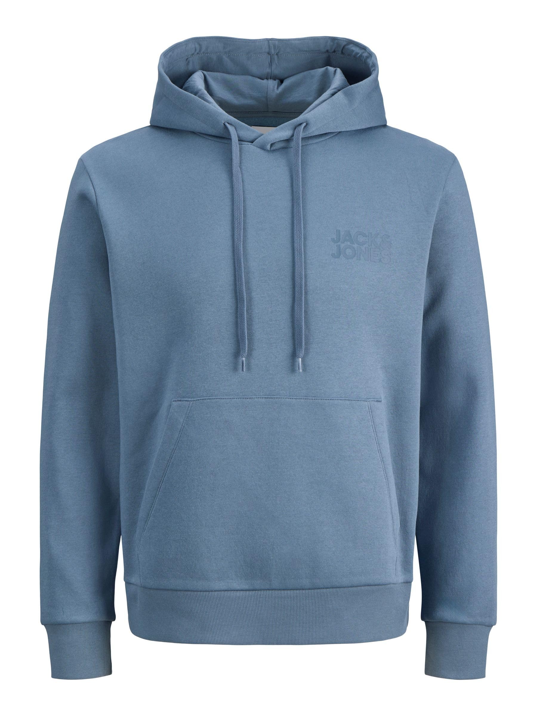 JACK & JONES Mens Jjecorp Logo Sweat Hood Noos Pls, Blue Mirage, 4XL UK