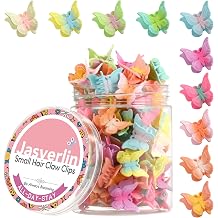 JASVERLIN Mini Butterfly Hair Clips, Cute Y2K Hair Accessories 50 Pcs | Small Colorful Claw Clips with 10 Hues, 90s Women Braids Festival, Party Styling, Kawaii Aesthetic, Pastel Flutter
