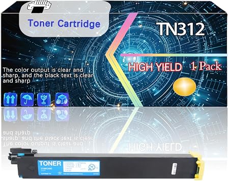 TN312 Compatible for Konica Minolta Applicable to C250 252 300 352 Printers, Replacement Toner Cartridge High Yield Printer Accessories 1 Pack Yellow