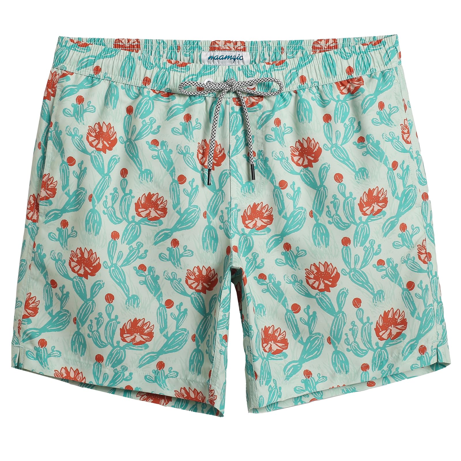 maamgic Mens Swim Trunks Quick Dry Mesh Linner with Pockets 7" Beach Shorts