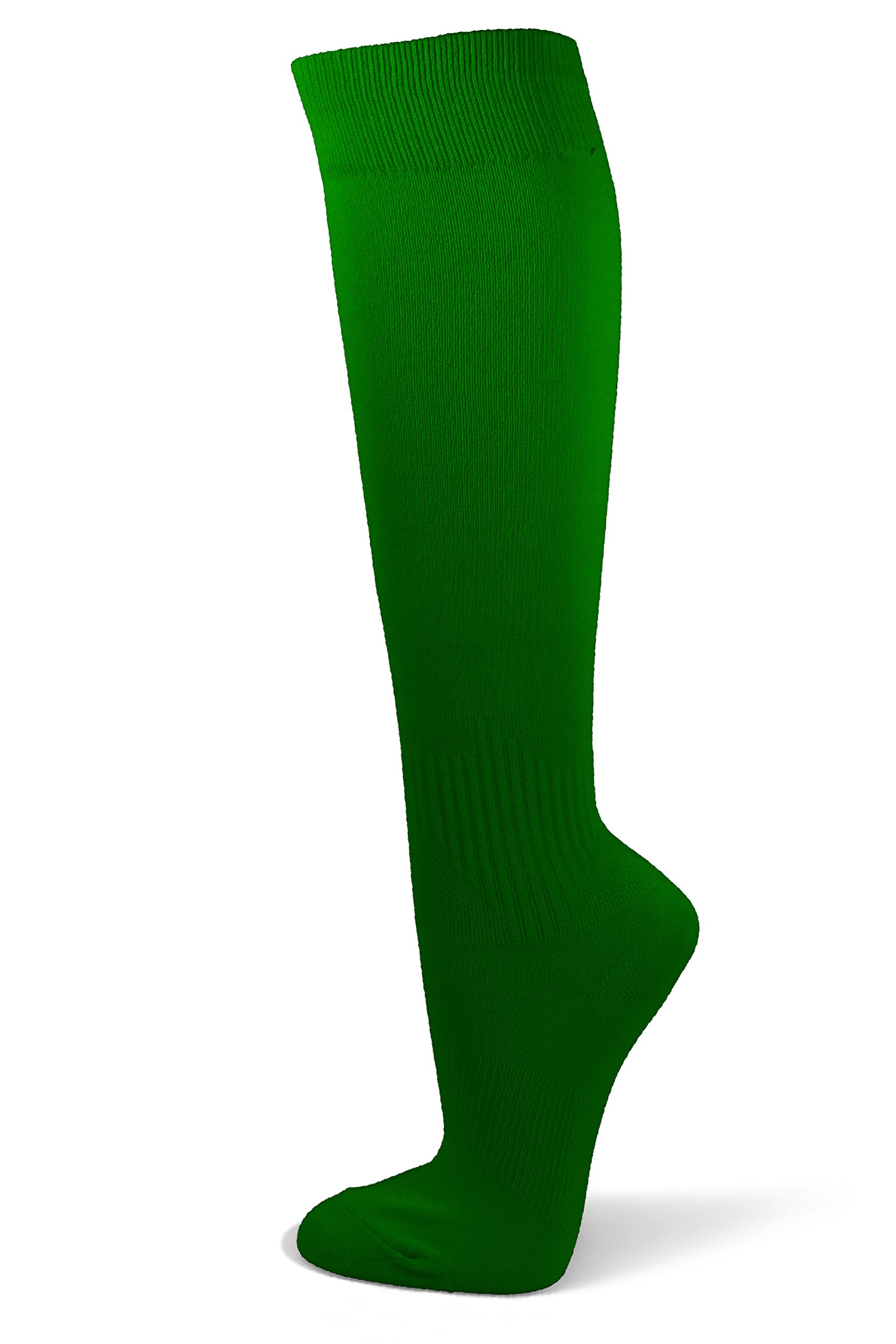 COUVER Youth/Kids Knee High Polyester Sports Athletic Baseball Softball Socks, Green, 9-12 Years