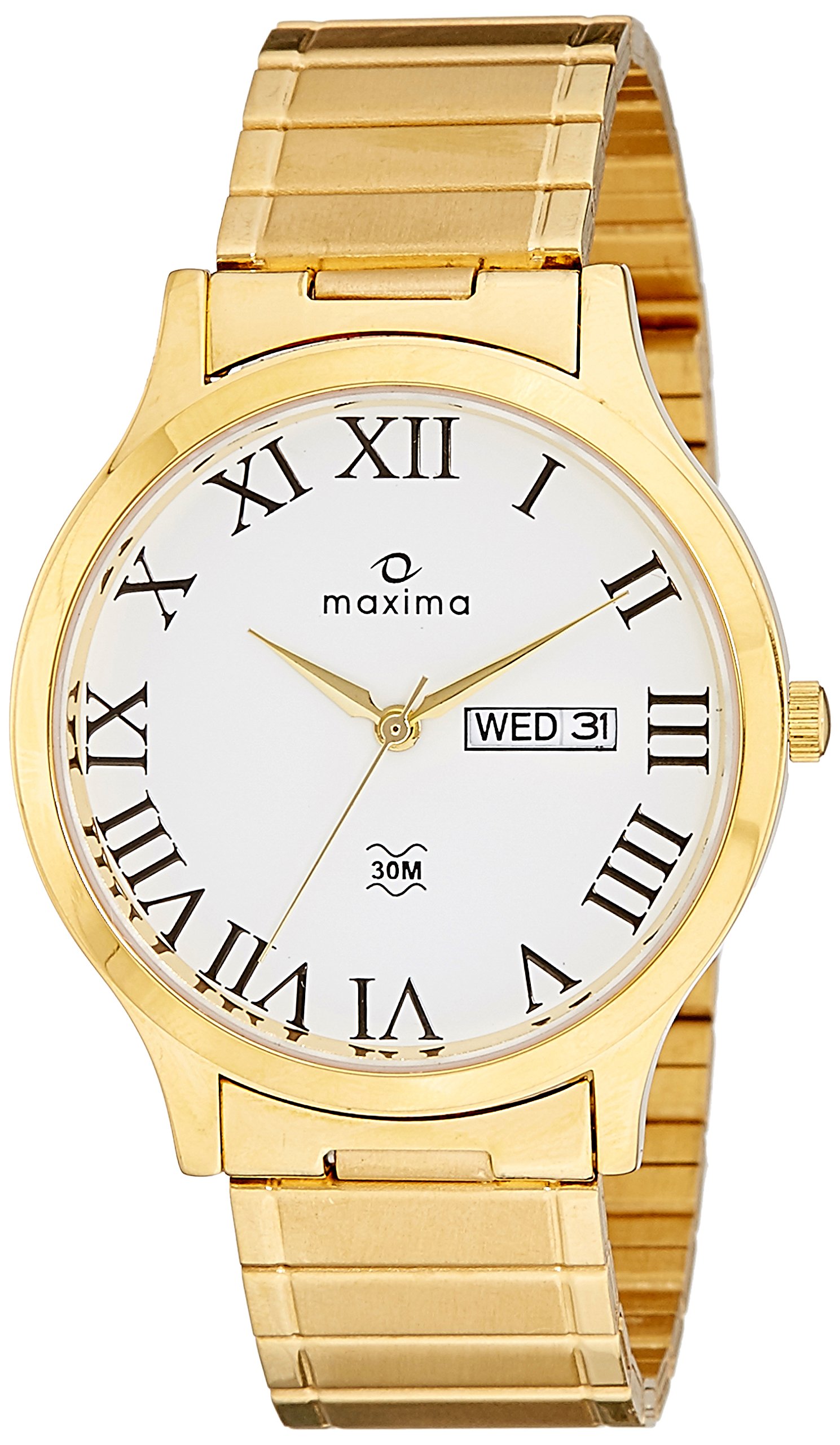 Maxima Stainless Steel Gold Collection Analog White Dial Men Watch - 32551Cmgy, Black Band (B015H8MBPQ) Amazon Price History, Amazon Price Tracker