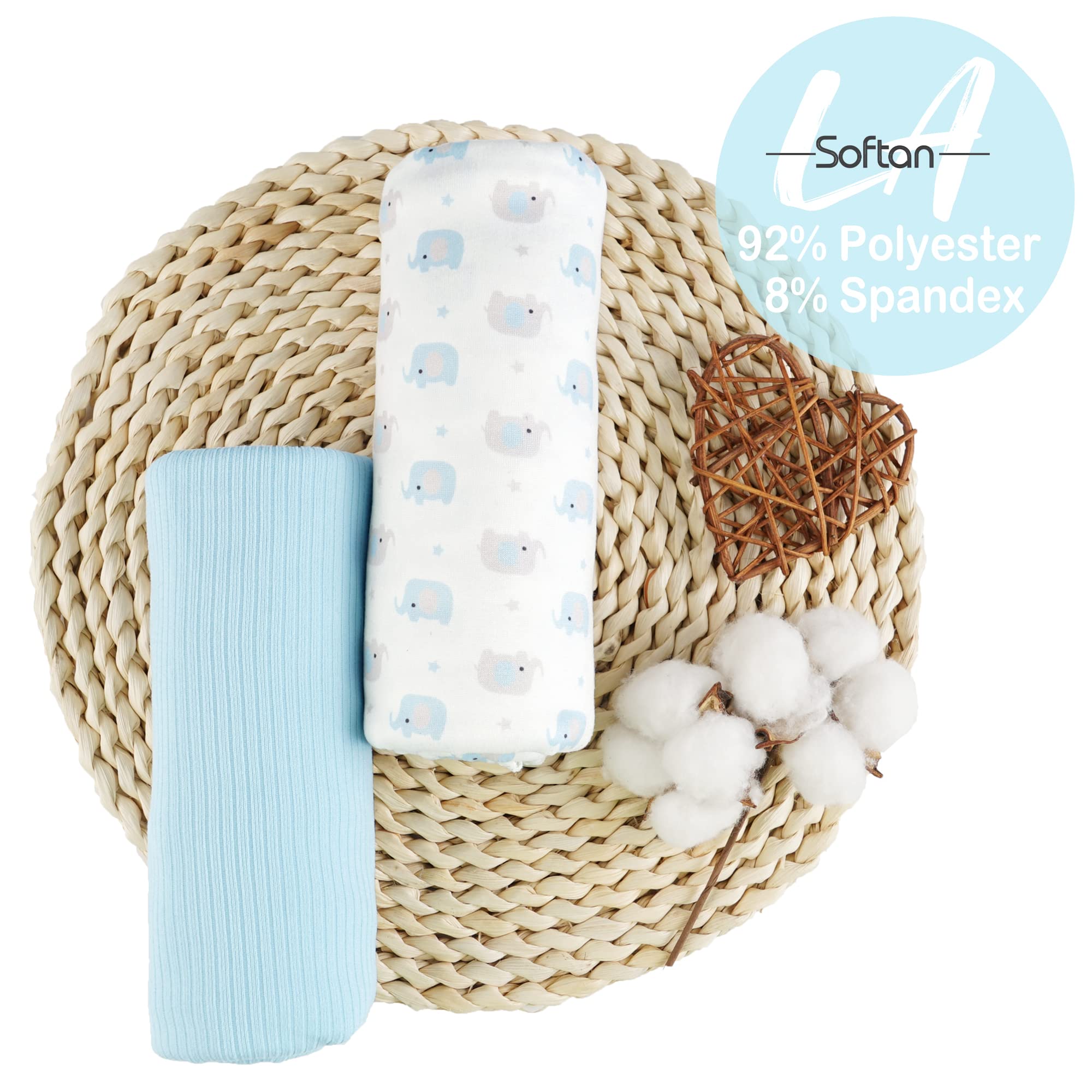 lasoftan Manta elástica grande para envolver al recién nacido, manta de recepción para envolver al bebé, funda de lactancia y funda para carriola, perfecta para niños y niñas, 30 x 40 pulgadas, 2