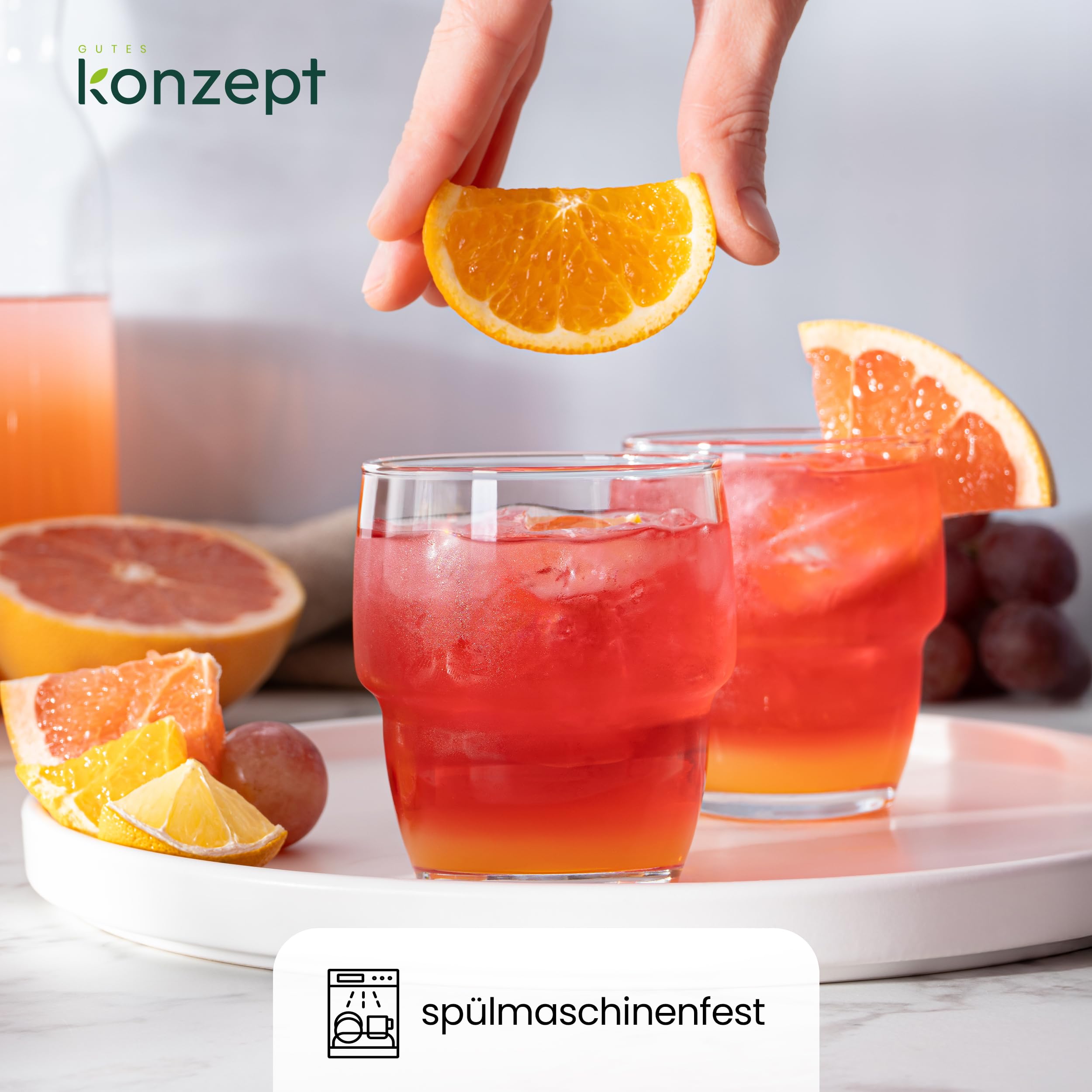KONZEPT Bicchieri Impilabili Da 240 Ml, Set Da 12 Pezzi, Ideali Come Bicchieri Per 1094655