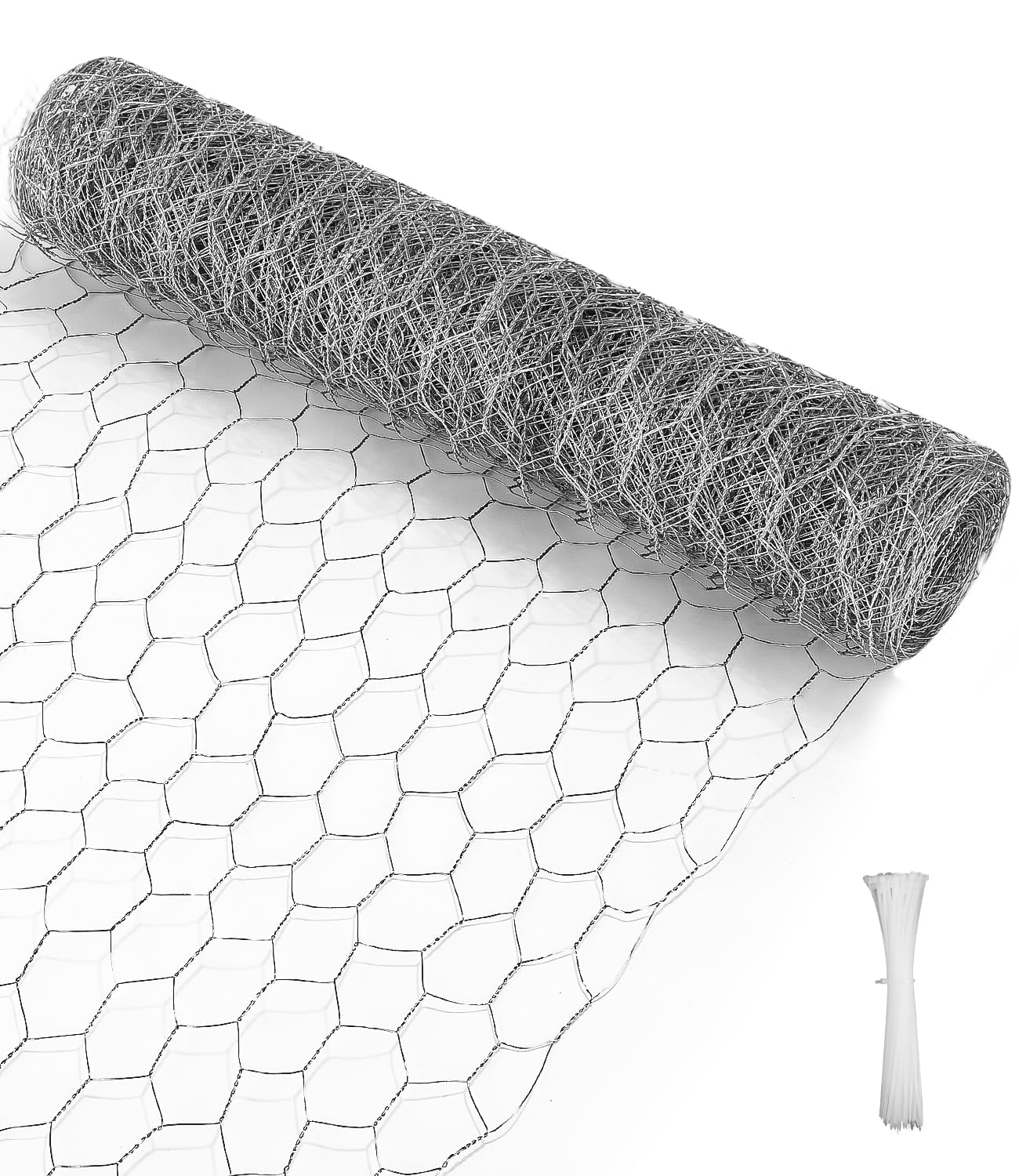 Grillage à Poule 0.4X12m, Grillage Fine Maille, Grillage Hexagonal Galvanisé,Idéal Pour Clôture Jardin Et Enclos Pour Petits Animaux