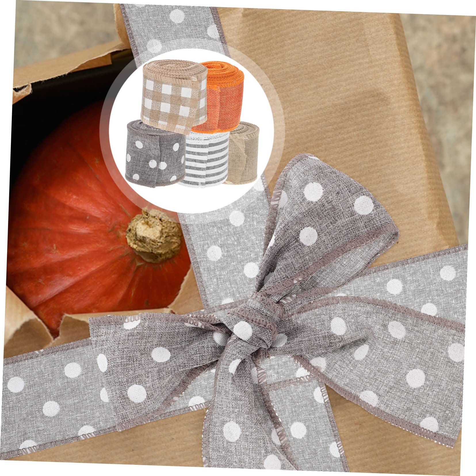 5rollen Geschenkband Aus Polyester Schleifenherstellung Diy-bänder Für Weihnachtsbasteln Partydeko Und Heimwerkerprojekte Langlebig Und Einfach Zu Verwenden