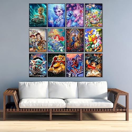 Miniatura 8 de Paquete de 12 kits de arte de diamantes para adultos, kits de pintura de diamantes para principiantes, kits de pintura de diamantes para adultos,