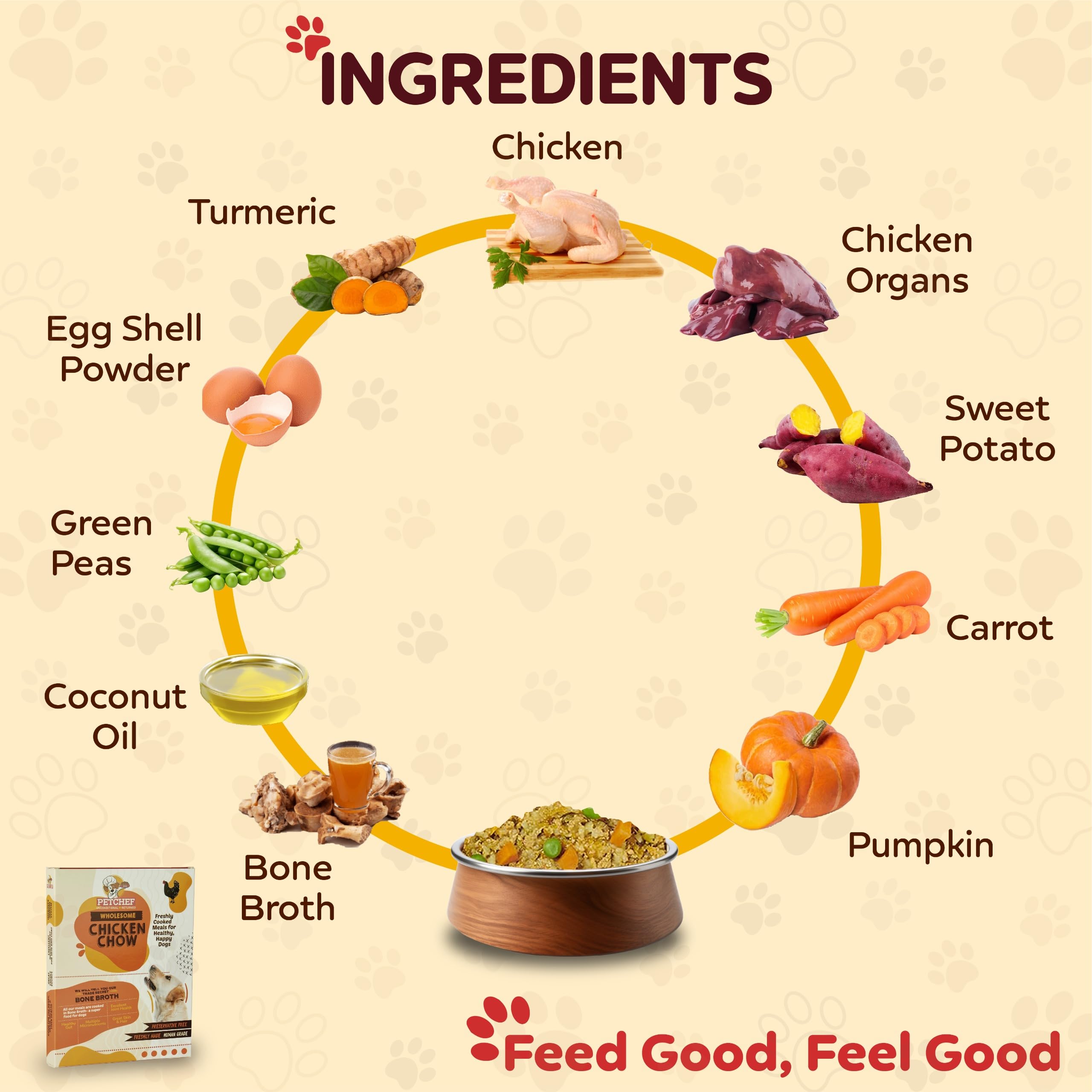 PetChef's Wet Dog Food|Grain-Free Chicken Chow & Brown Rice|Delicious wet Gravy|Natural and Grain-Free, No Artificial Flavours, Added Vitamins and Proteins|Dog Food for Adult and Puppy|Pack of 1x300gm