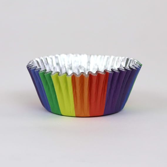 PME BC832 Rainbow Colours Cupcake Cases, Foil Lined, Pk/30, Paper, Metallic