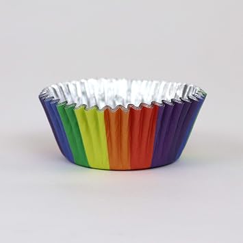 PME BC832 Rainbow Colours Cupcake Cases, Foil Lined, Pk/30, Paper, Metallic