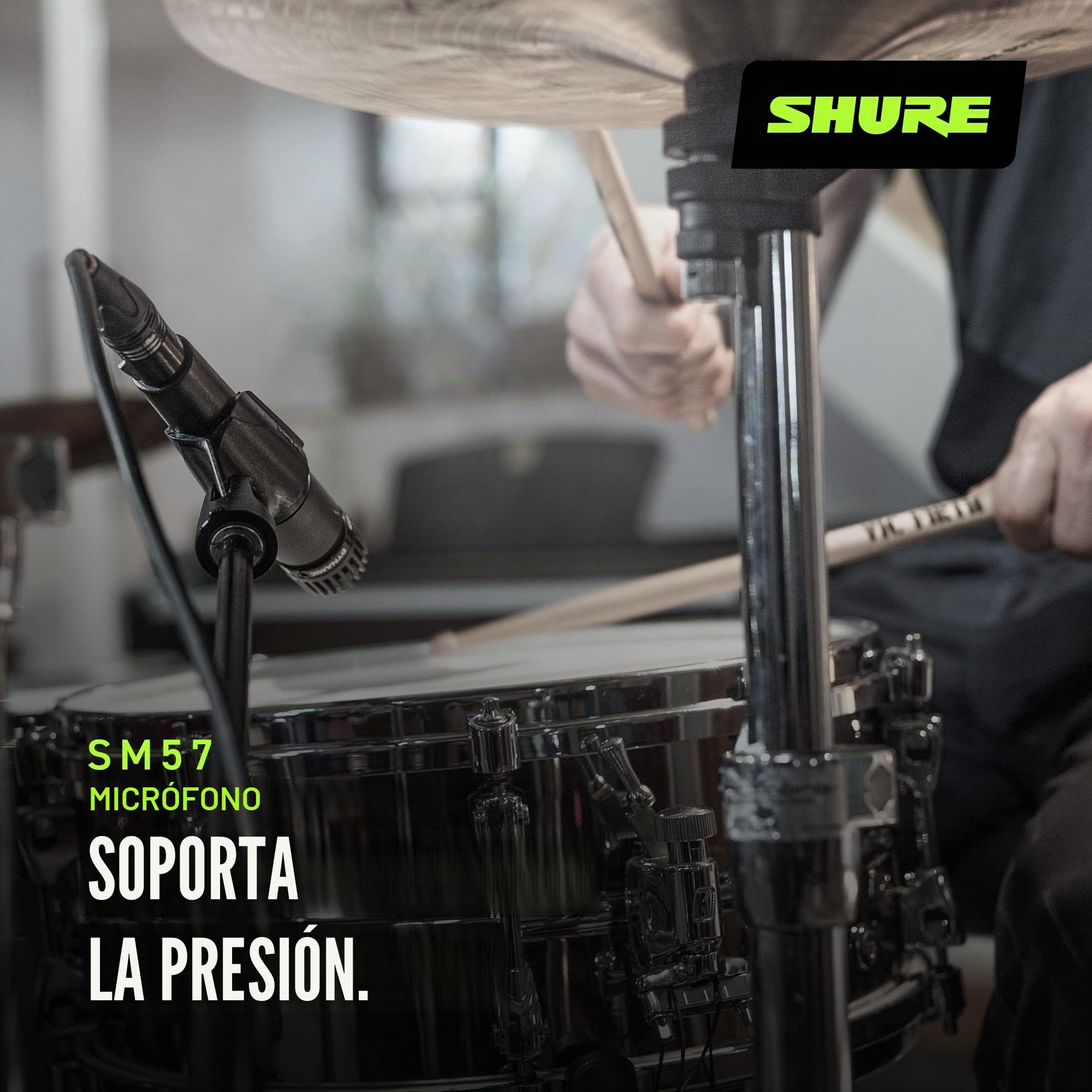 Shure SM57 Micrófono de Instrumento dinámico cardioide con Soporte de Choque neumático & CAHAYA Soporte de Micrófono con Brazo con Dos Pinzas para Microfonos Pie de Micrófono Plegable