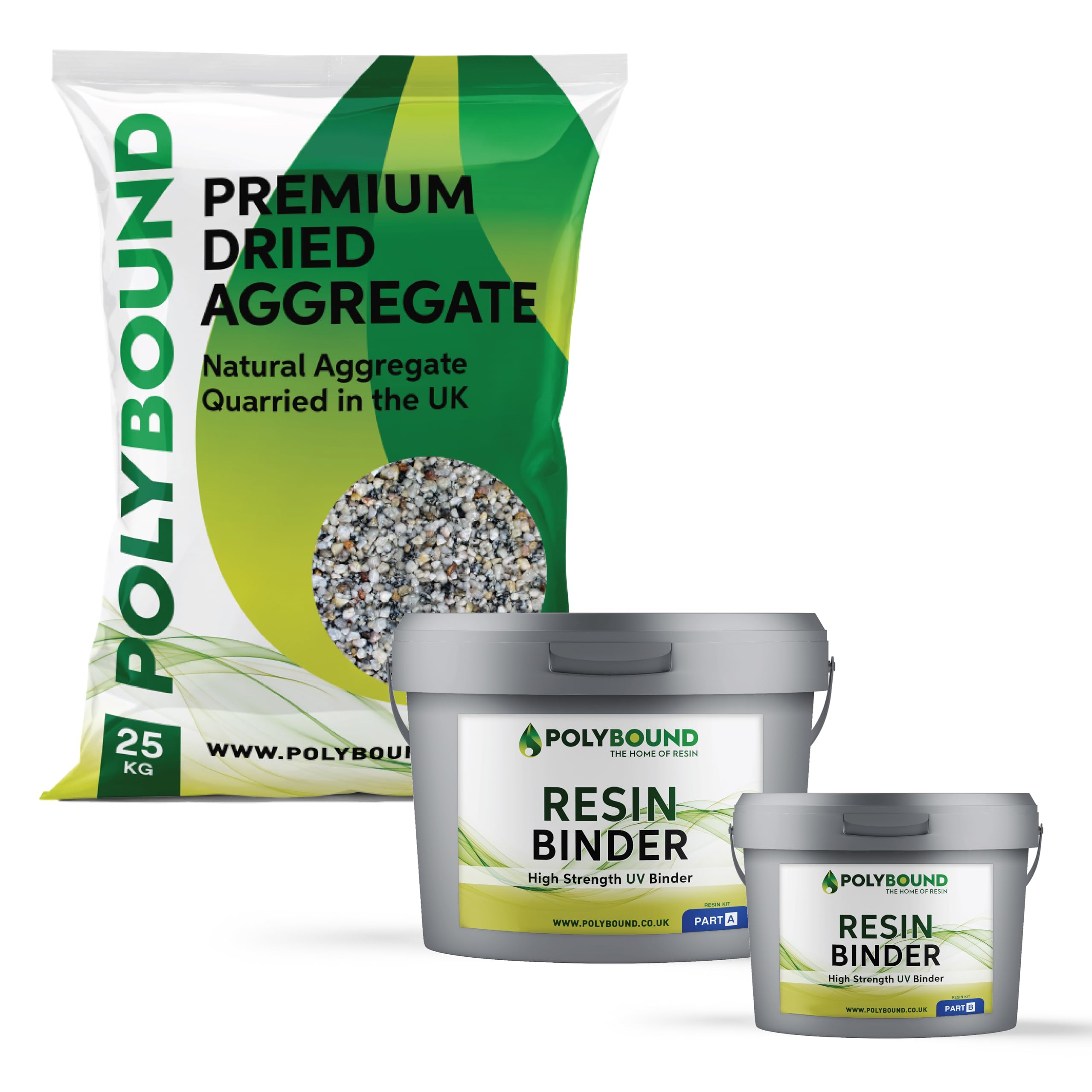 POLYBOUND - UV Resin Bound Driveway Kit - Patio and Driveway Use - Easy Install - Alpine - 4x25KG Aggregate and 2-Part Binder - 4 sq. m โ image 1