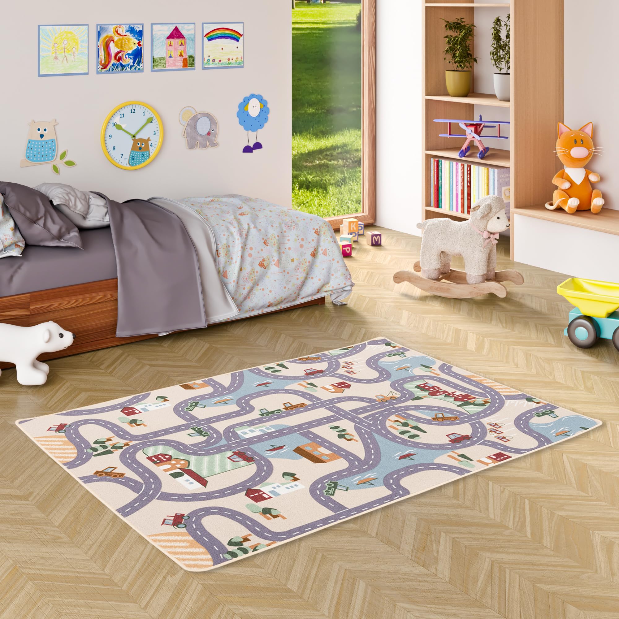 Snapstyle Tapis pour Enfants Tapis de Jeu Grand Choix Tapis de Rue Facile d'entretien résistant Chambres d'enfants
