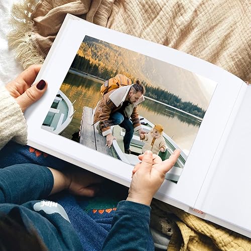 Miniatura 7 de Álbum de fotos con espacio de escritura, álbum de fotos de alta calidad, 40 páginas para 3 x 5, 4 x 6, 5 x 7 pulgadas, cubierta de lino con ventana,