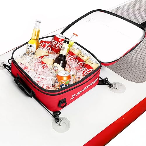 Miniatura 22 de Bolsa térmica impermeable de PVC para paddleboard, 12 latas, enfriador aislado suave para paddleboard, camping, kayak Azul oscuro