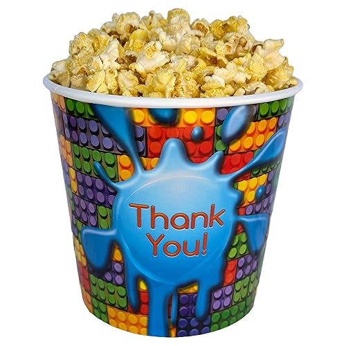Miniatura 6 de Signature Popcorn, Cubo de regalo de agradecimiento de 1 galón, palomitas de maíz de medio caramelo y medio queso cheddar, recipiente de plástico