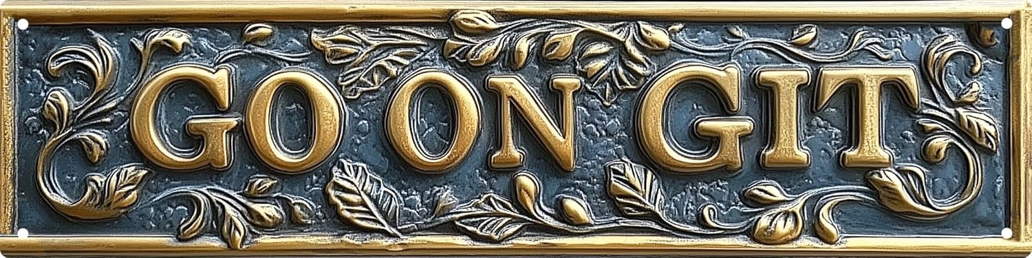 Letrero de metal con texto en inglés «Go On Git Street» para decoración de pared, estilo retro, divertido, para decoración de pared, temporada de