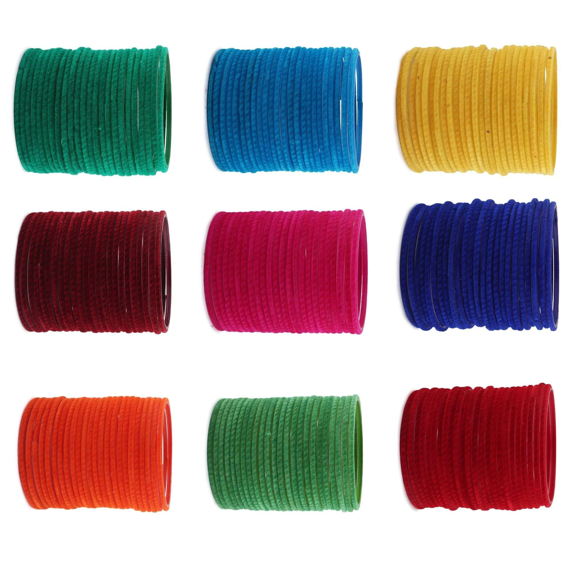 Khannak Jewellery traditional Glass Velvet Bangles set for Women,24 Bangles of 9 Colour Each bangles for Women and Girls (combo pack of 216 counts)for wedding,functions,celebrations and festival(2.6) (B0BZQZ58DW) Amazon Price History, Amazon Price Tracker