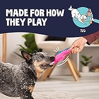 Vista 5 de goDog Just For Me Gators - Juguete chirriante de peluche para perro, tecnología Chew Guard, rosa, mini