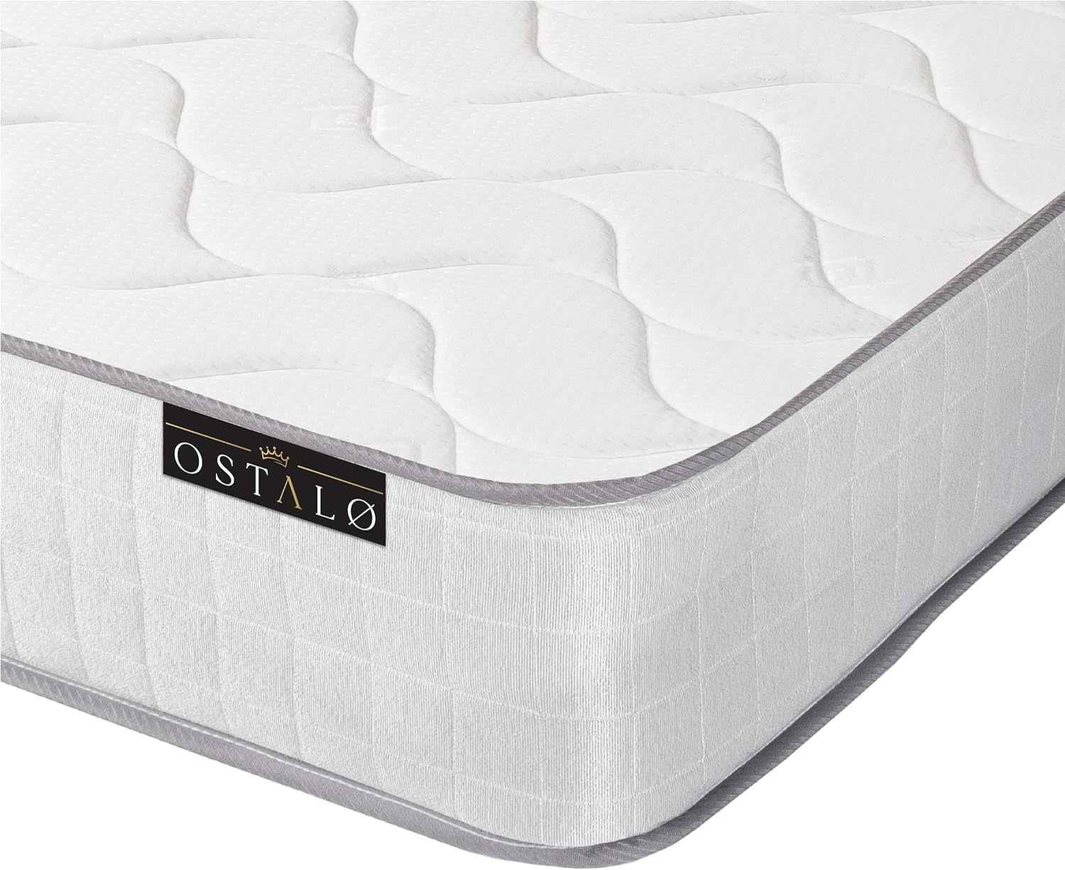 Luxury Ostalo 3ft Single Memory Foam Hybrid Sprung White Border