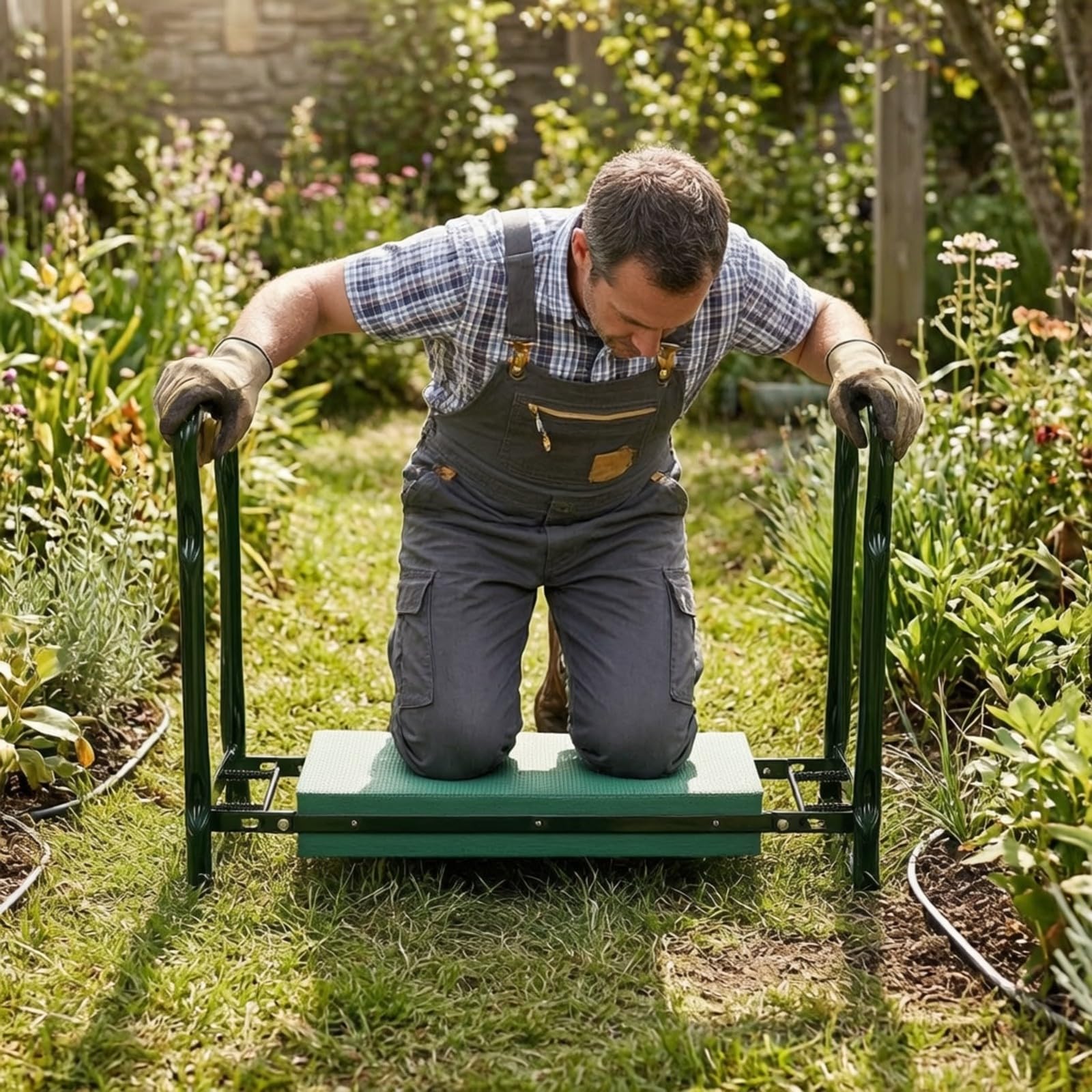 predolo Banco Arrodillador Plegable Cómodo | Portátil, Rodillera Jardín con Bolsa Herraas, Ligero, Banco Rodillas, para Exrior, Jardineros