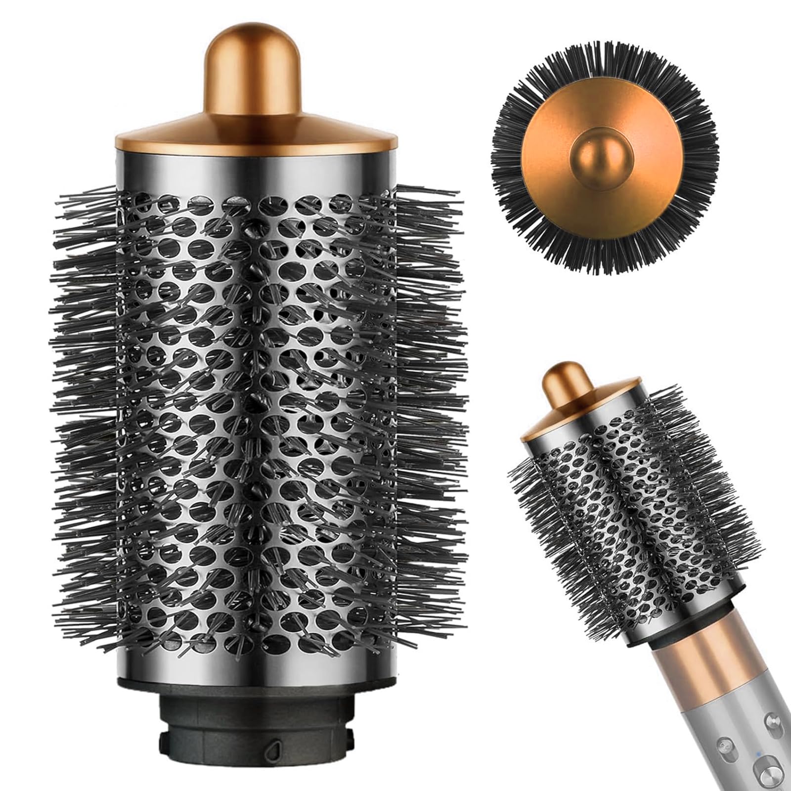 Cepillo grande y redondo mejorado para accesorios Dson Airwrap HS01/HS05, cepillo de volumen para cabello plano y caído (dorado)