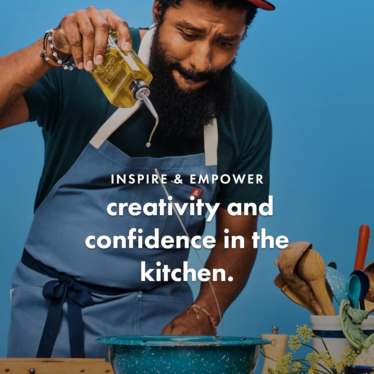 hedley & bennett Crossback Apron - Crossback Chef Apron with Pockets - 100% Cotton Denim, 8oz - Oyster Grey - Image 5