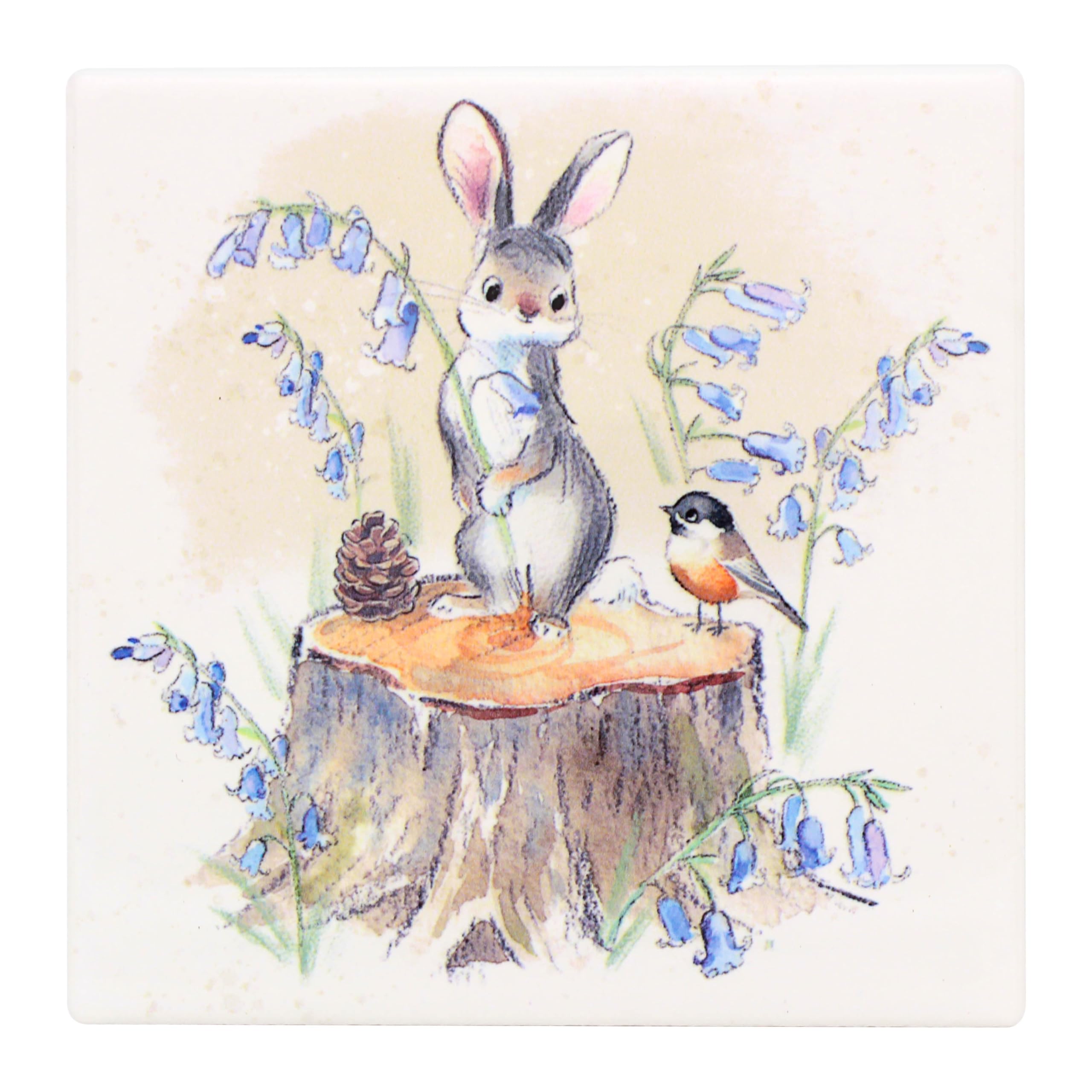 The Leonardo Collection Paper Shed Design Hare & Bird Coaster For Office Home & Kitchen | Lovely Coaster Set For Decorative Home Accessories Drinks Coasters For Tea & Coffee